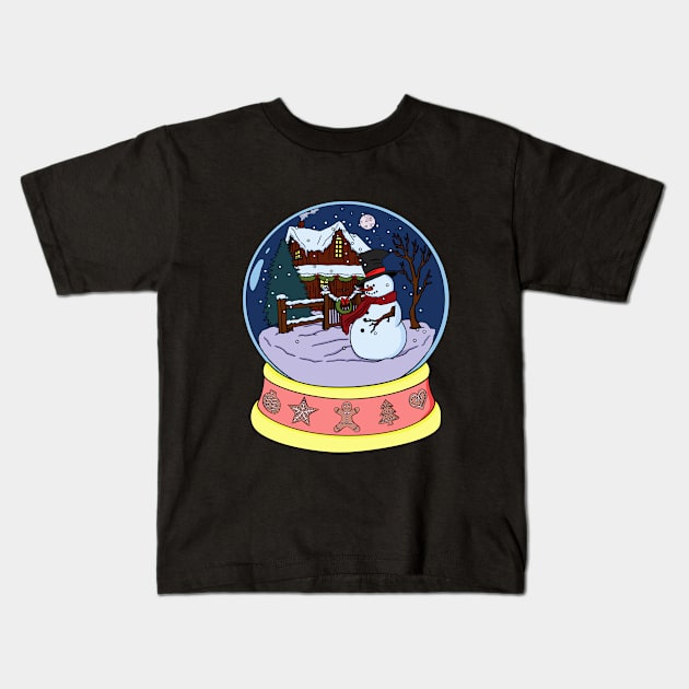 snow globe Kids T-Shirt by lomiky